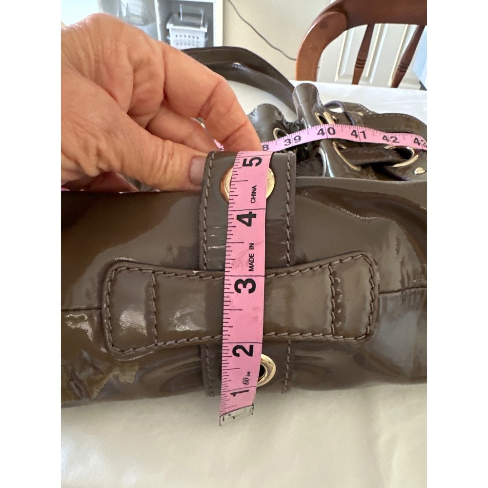 Jimmy Choo Ramona Shoulder Bag Taupe/Brown Patent Leather Made in Italy - Picture 13 of 15